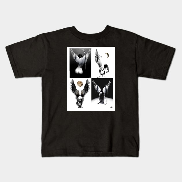 4 Fallen Angels Kids T-Shirt by Loui Jover 